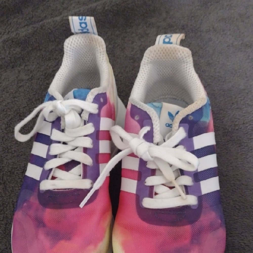 Adidas Kids Sneakers in Purple, Pink, and Blue